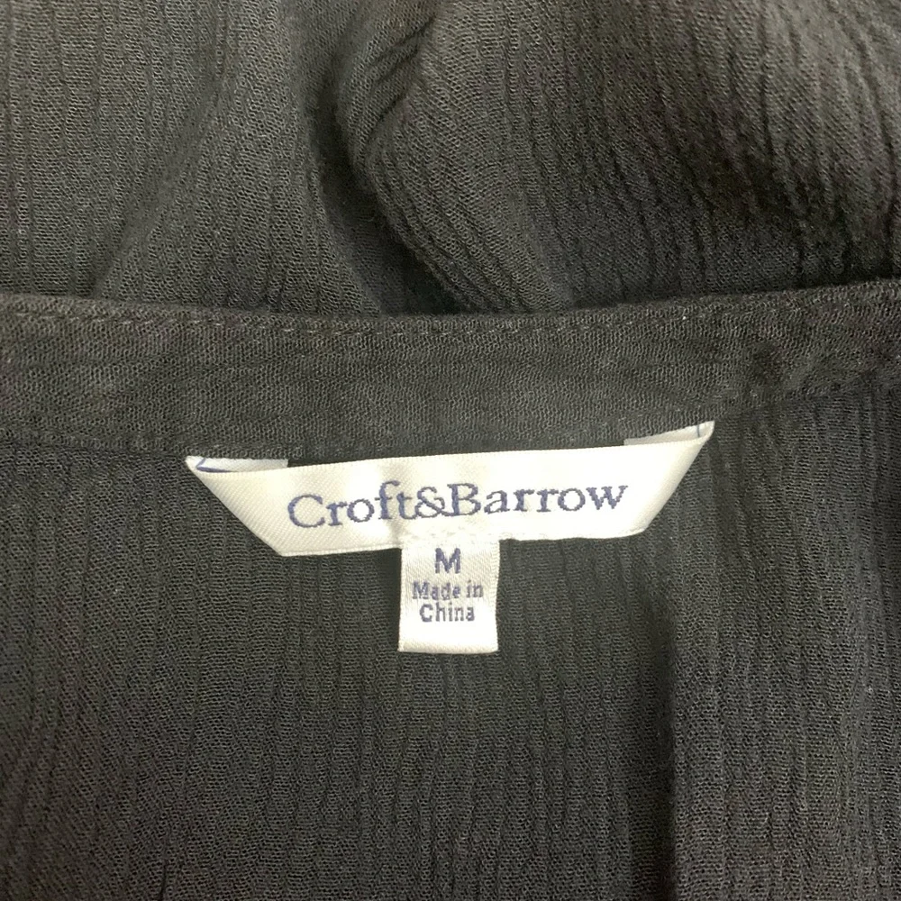 Croft and Barrow Black Boho Blouse, Size M - Picture 4 of 4